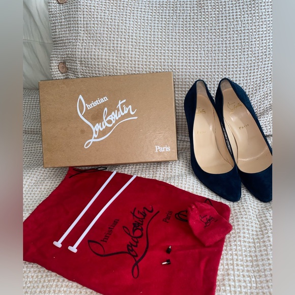 Christian Louboutins 100mm pumps blue suede - Picture 8 of 10